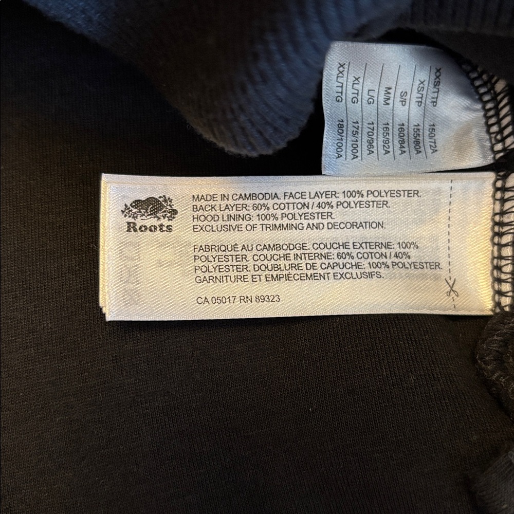 ROOTS Black Sherpa Hoodie, Sz Small. - Picture 9 of 11